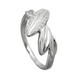 Ring 11mm mit Zirkonias glänzend rhodiniert Silber 925