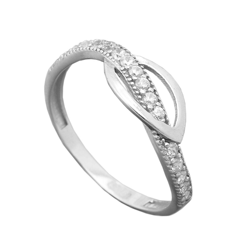 Ring 7mm mit vielen Zirkonias glänzend rhodiniert Silber 925