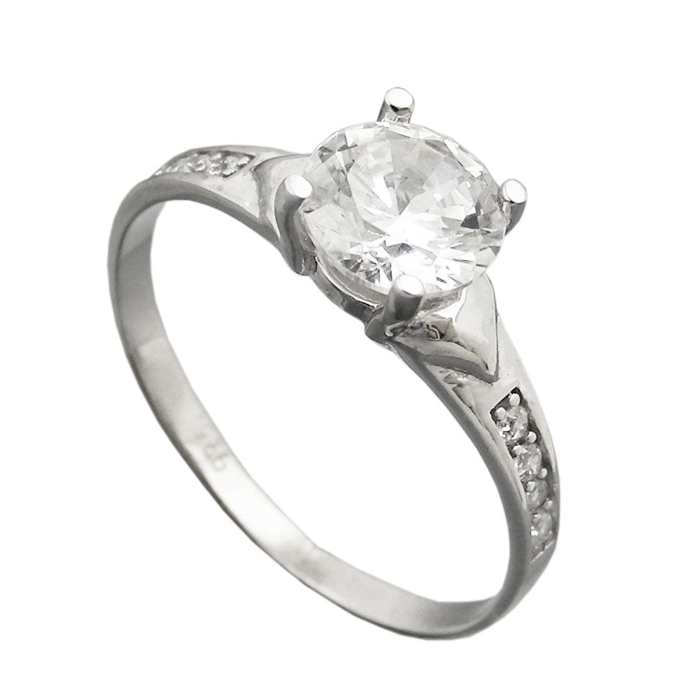Ring 8mm Zirkonias glänzend rhodiniert Silber 925