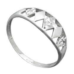 Ring 7mm Muster ausgestanzt matt-glänzend diamantiert rhodiniert Silber 925