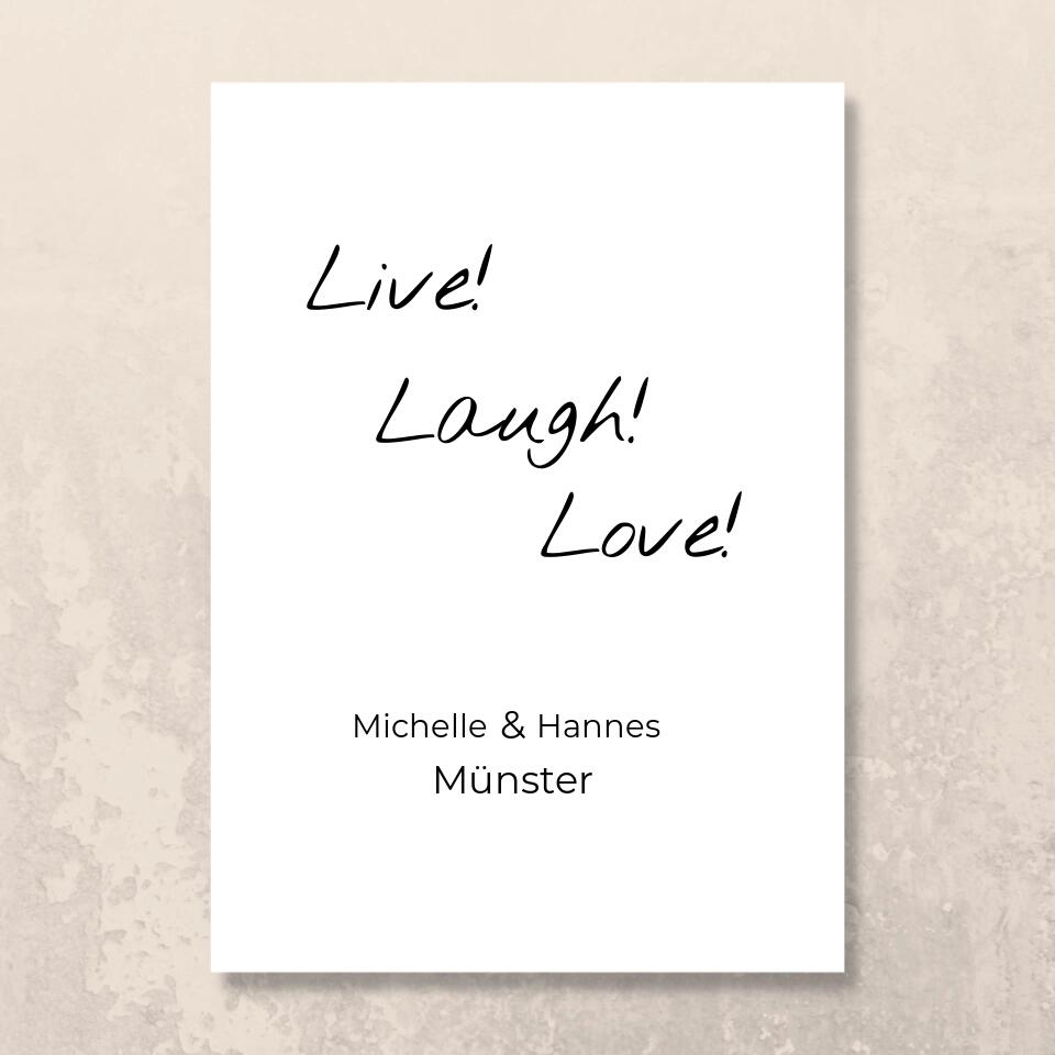 Poster "Live Laugh Love"