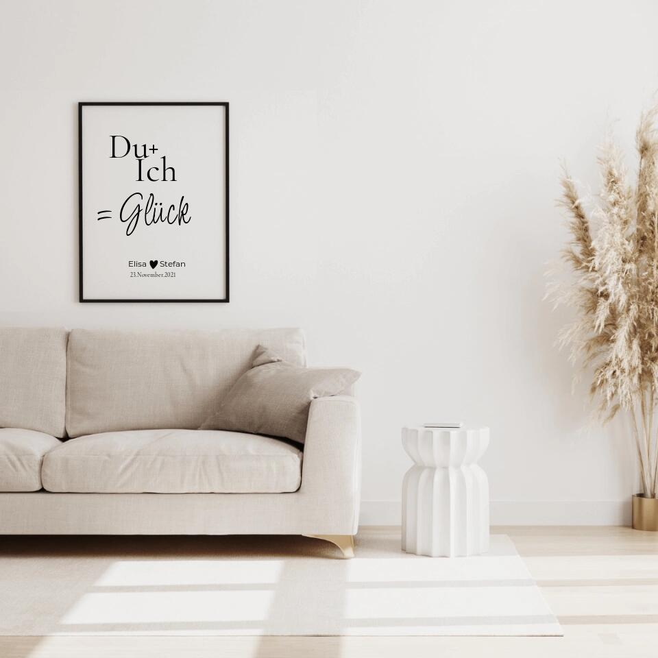 Poster "Du + Ich = Glück"