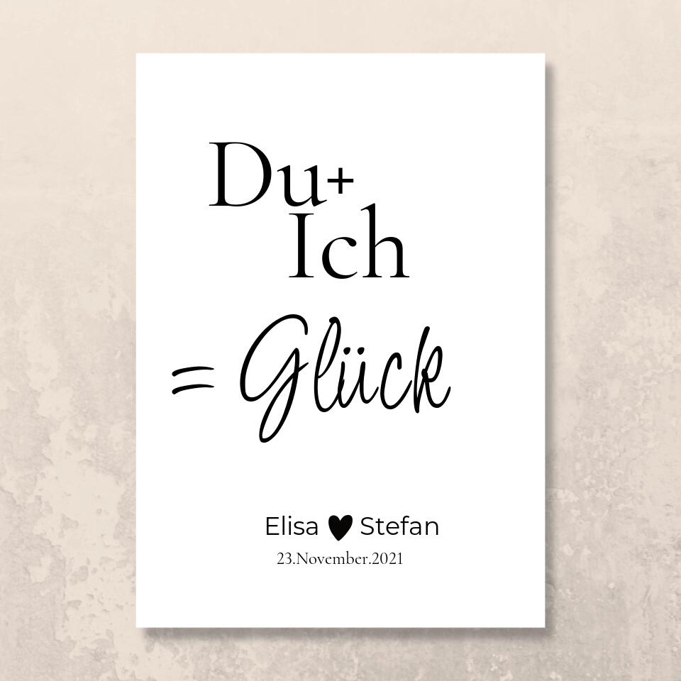 Poster "Du + Ich = Glück"