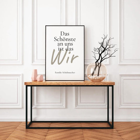 Poster "Das Schönster an uns ist das Wir"