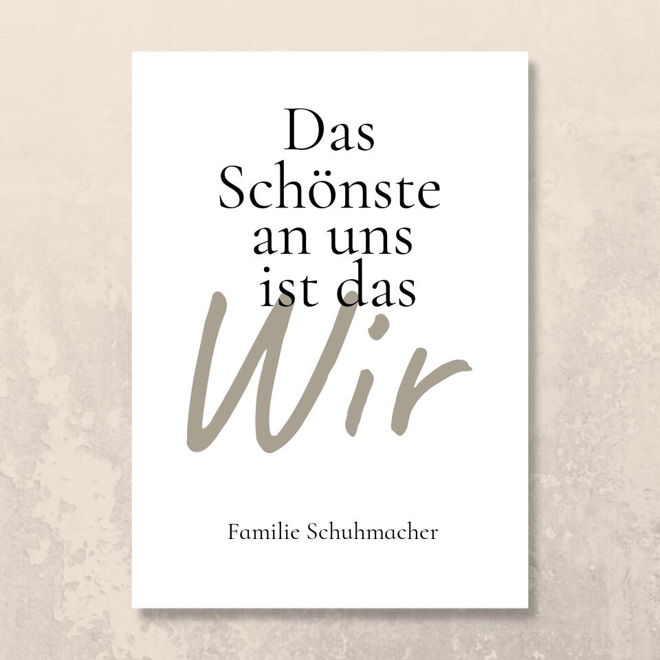Poster "Das Schönster an uns ist das Wir"