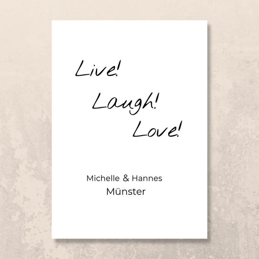 Poster "Live Laugh Love"