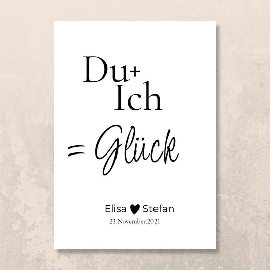 Poster "Du + Ich = Glück"